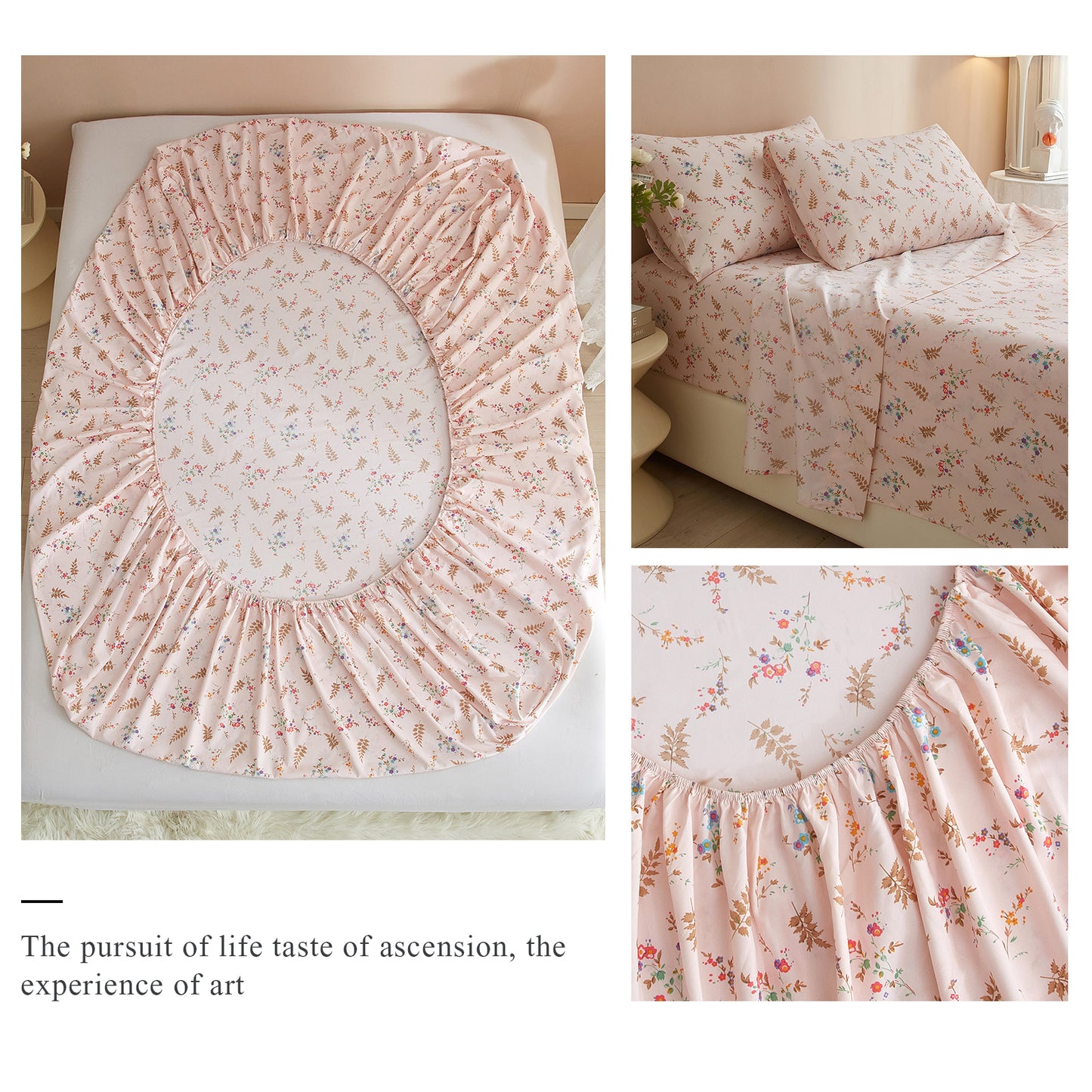 AMWAN Luxury Soft Queen Sheets Set - Vintage Floral Sheets Pink Cooling Bed Sheets Queen - 4 Piece Sheet Set - 16" Extra Deep Pocket Sheets,Breathable & Soft Sheets (Queen,Boho Floral)