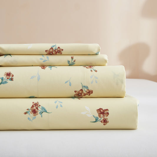 AMWAN Luxury Soft Queen Sheets Set - Vintage Floral Sheets Pink Cooling Bed Sheets Queen - 4 Piece Sheet Set - 16" Extra Deep Pocket Sheets,Breathable & Soft Sheets (Queen,Boho Floral)