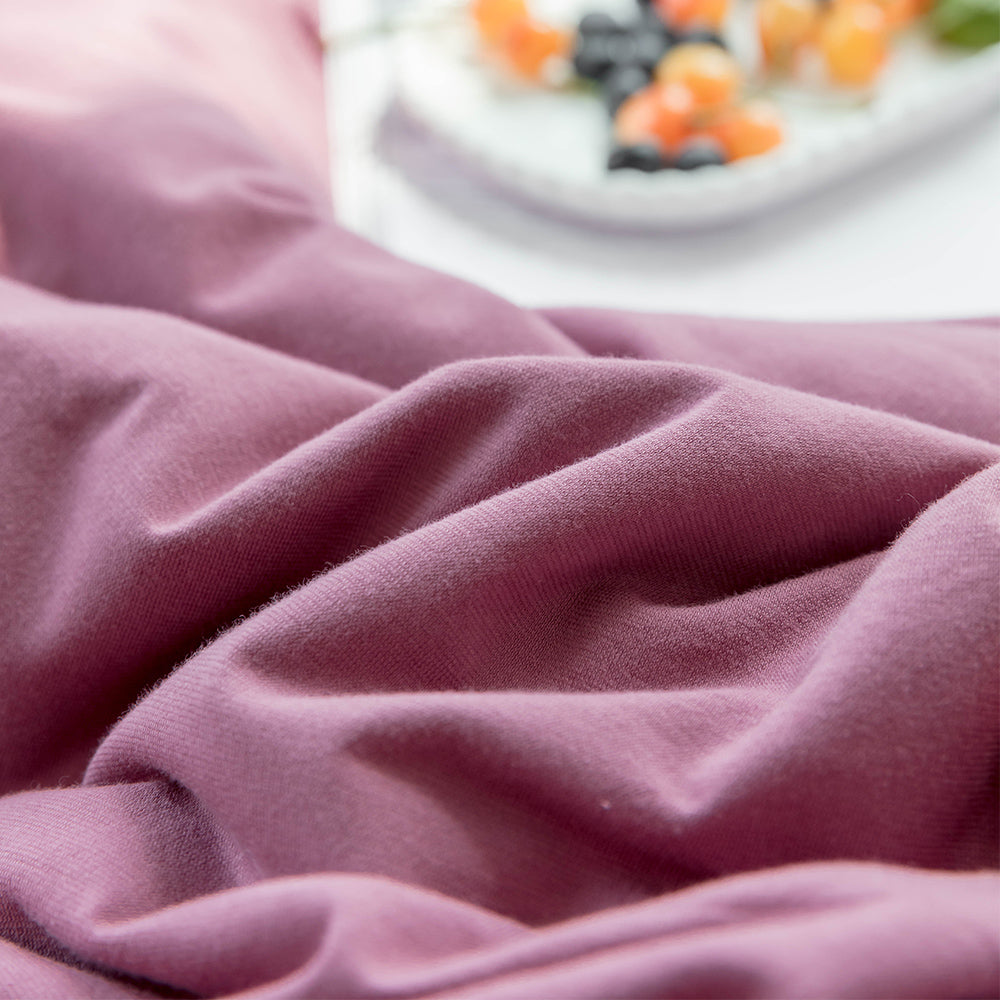 Solid Jersey Knit Cotton Duvet Cover King Purple Pale Mauve Solid Bedding Set